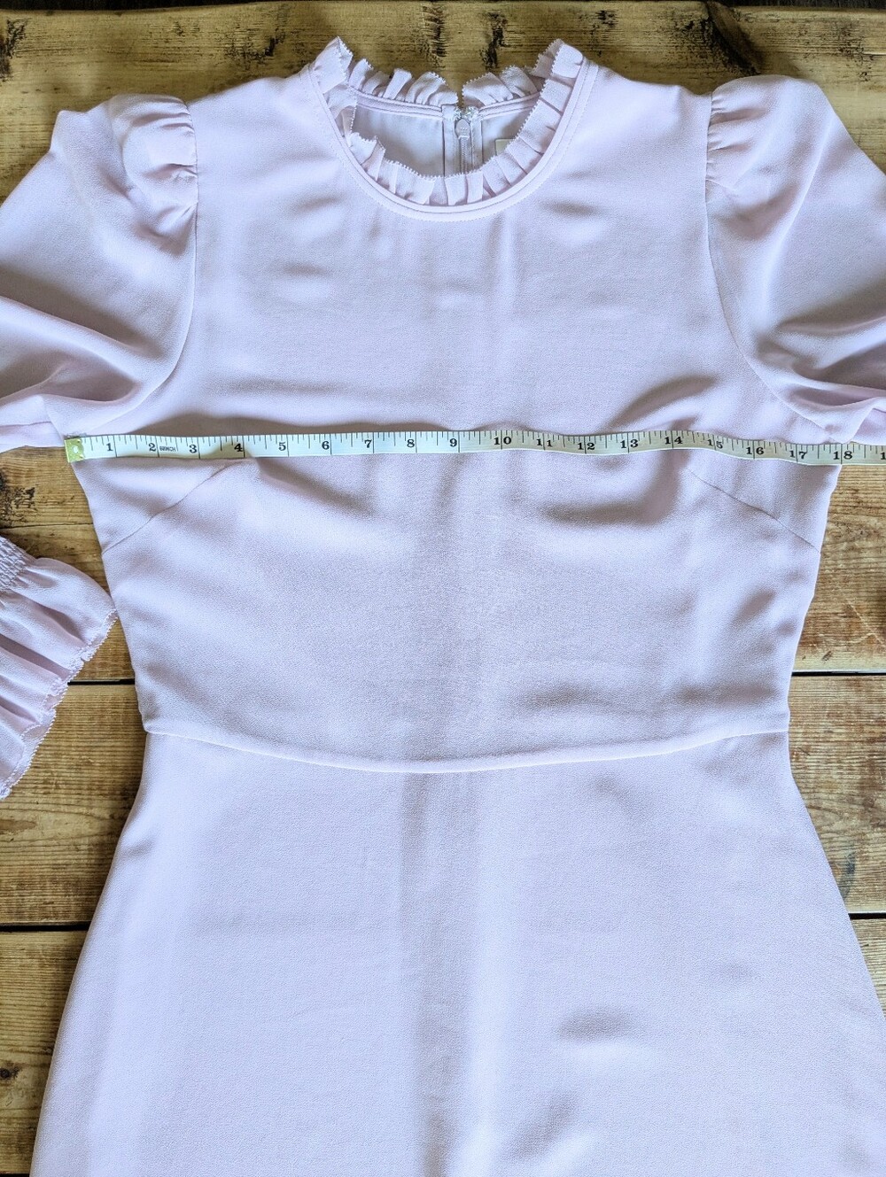 Aritzia Wilfred Swept Dress Size 8 Cloudy Lilac Chiffon Puff Sleeve Mini - Picture 8 of 13